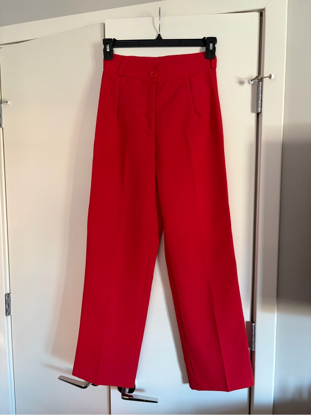 Boohoo Red High-Waist Wide-Leg Women’s Trousers
